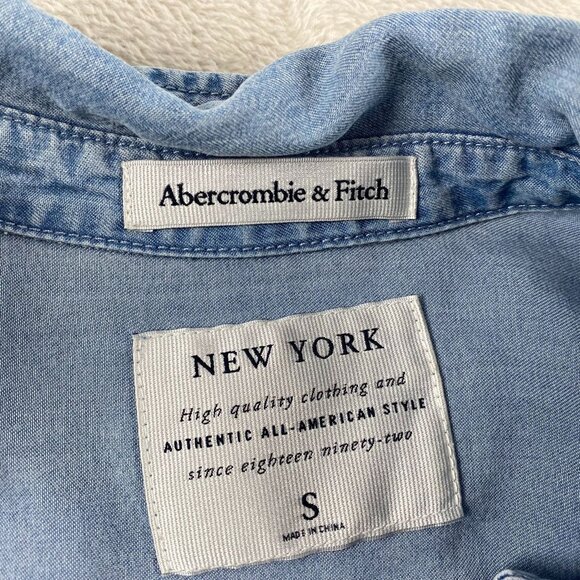 Abercrombie & Fitch Womens Denim Shirt Small Long Sleeve - Picture 5 of 6